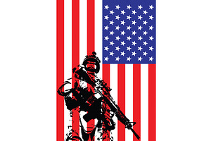 Vector illustration of US marine