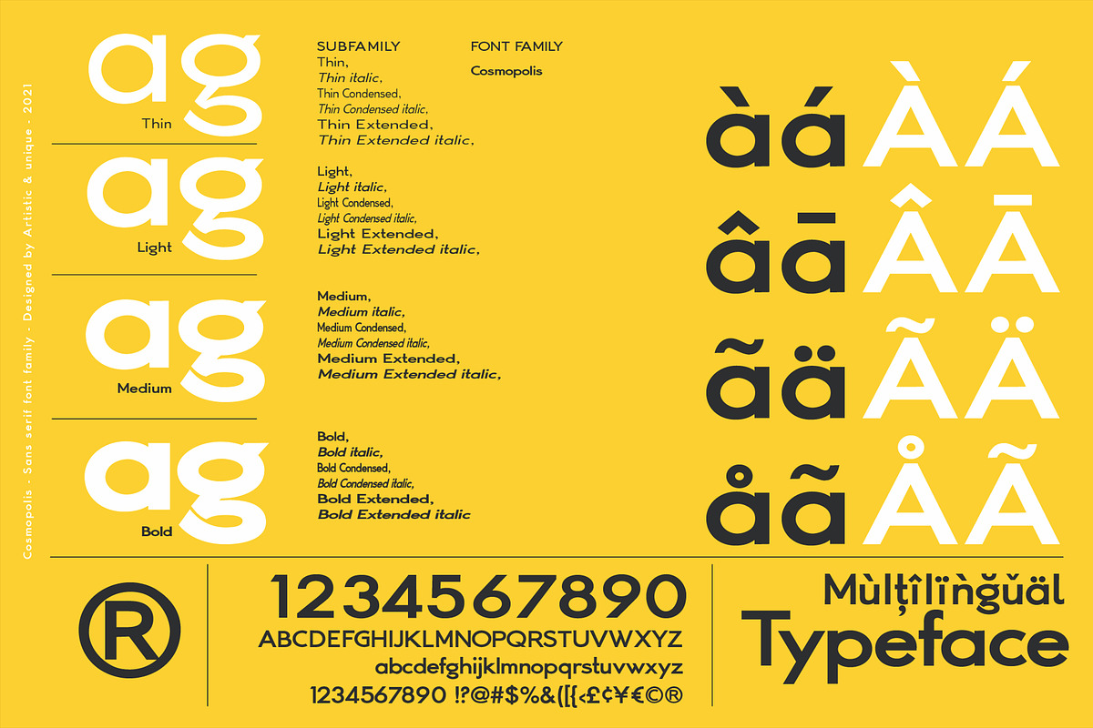Cosmopolis - Sans serif font family, a Sans Serif Font by Artistic & Unique (Photo 5 of 15)