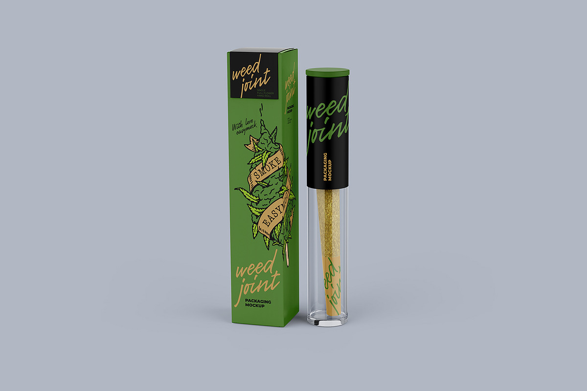 Weed Joint Pre-Roll Packaging Mockup, a Product Mockup by easymock 2 (Photo 5 of 10)