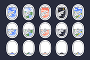 Vector airplane windows views, a Transportation Illustration by Torontotokio (Thumbnail 2 of 4)