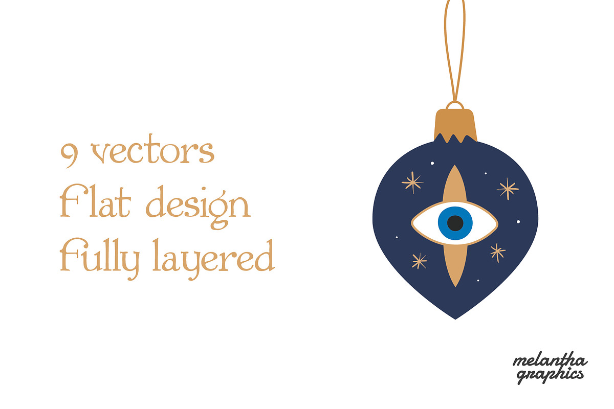 Mystic Evil Eye Ornaments Vector Set, an Object Graphic by MelanthaGraphics (Photo 2 of 3)