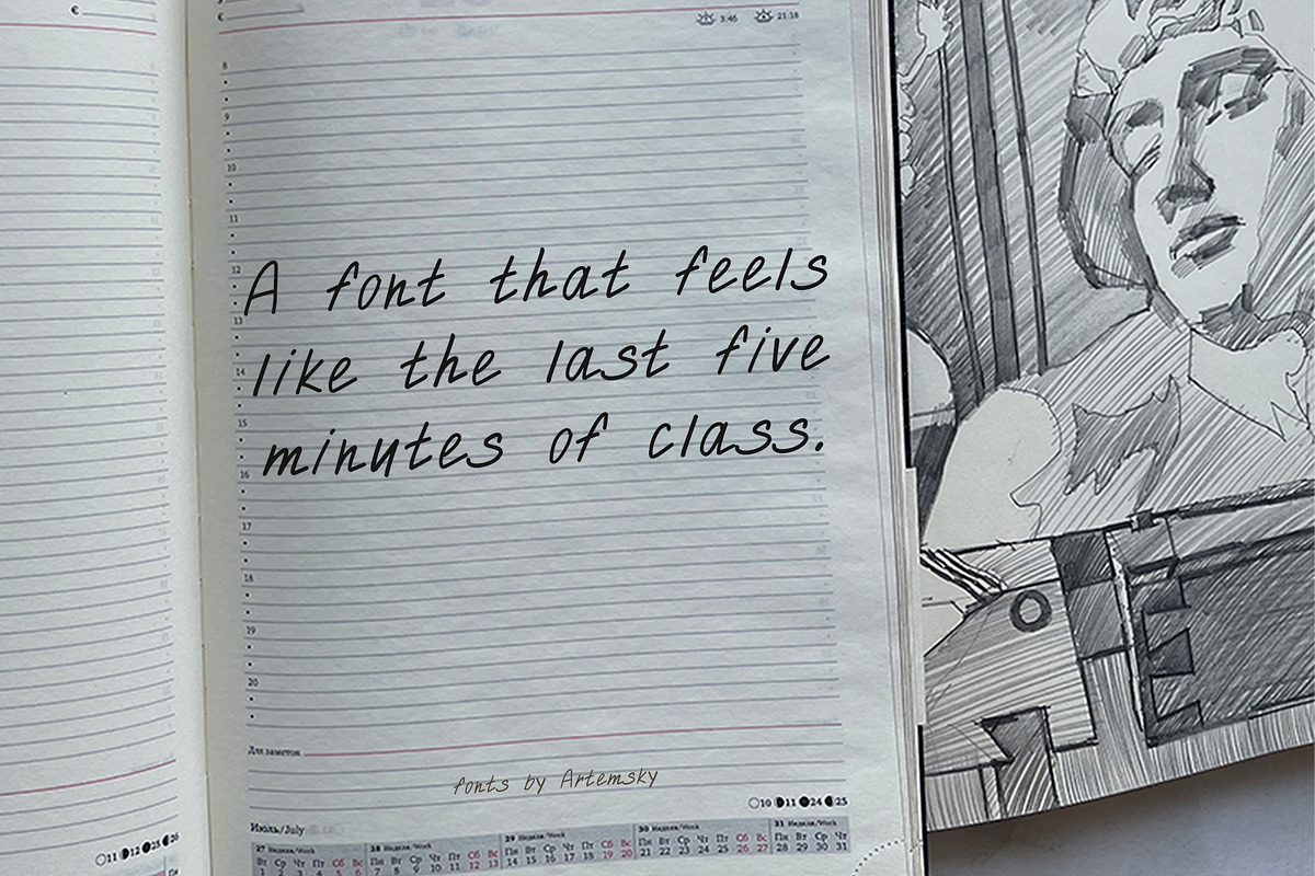 Organic Sans Serif Hand Written Font, a Handwritten Font by Artemsky (Photo 2 of 10)