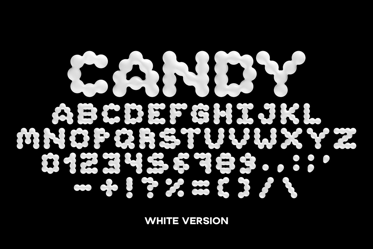 CANDY 3D BUBBLE FONT VECTOR, a Handwritten Font by BonkiStudio (Photo 9 of 9)