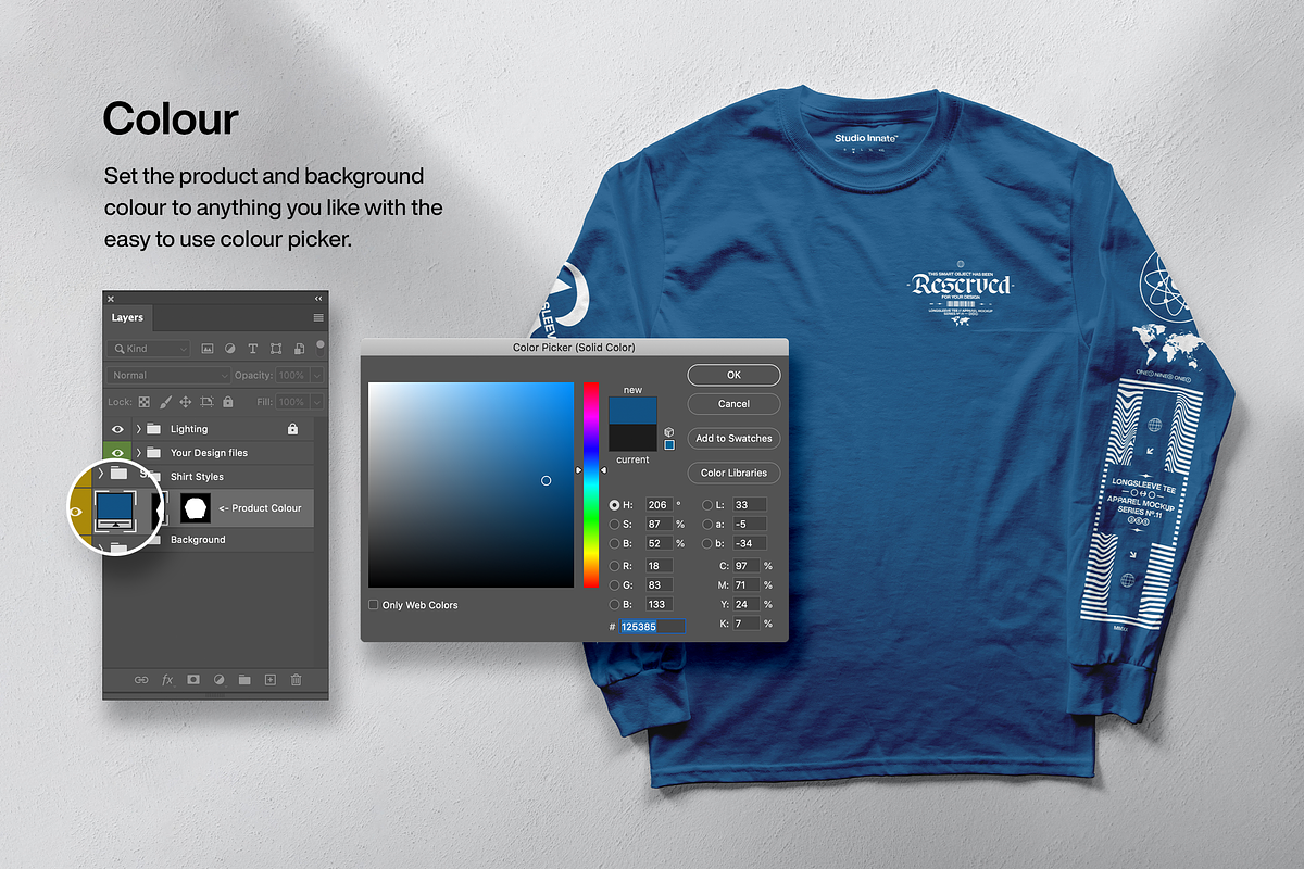 Long Sleeve Tee - Mockup Bundle, a Hoody Mockup by Studio Innate (Photo 8 of 8)