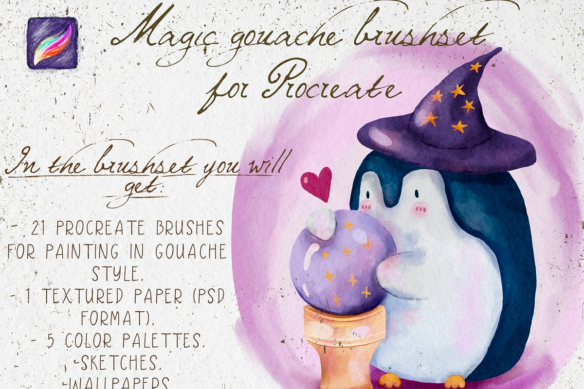 Magic Gouache Brushes for Procreate, a Brush Add-On by BooStudio (Photo 4 of 9)