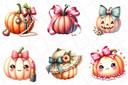 Halloween Coquette Pumpkin Clipart, an Illustration by DreamPrint404 (Thumbnail 2 of 5)