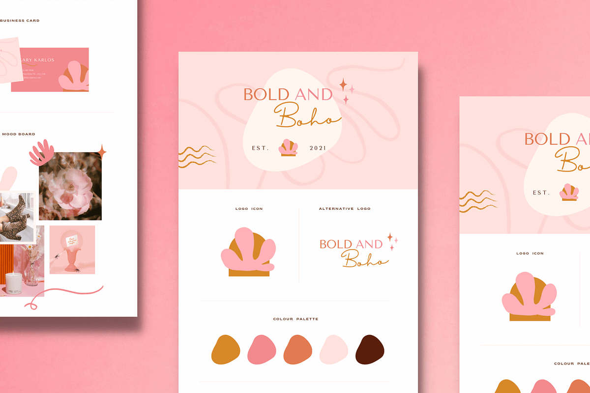 Boho logo design, Canva Branding Kit, a Branding & Logo Template by Kurly Creative (Photo 6 of 12)
