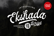 Ekshada Script + BONUS ! (UPDATED), a Script Font by Sitintahitam (Thumbnail 1 of 12)