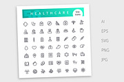 Healthcare Line Icons Set, an Outline Icon by Voysla's Shop (Thumbnail 4 of 4)