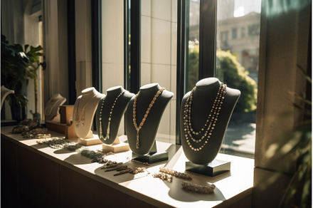 a jewelry display in a window with, a Beauty & Fashion Photo by Sergey Kotenev