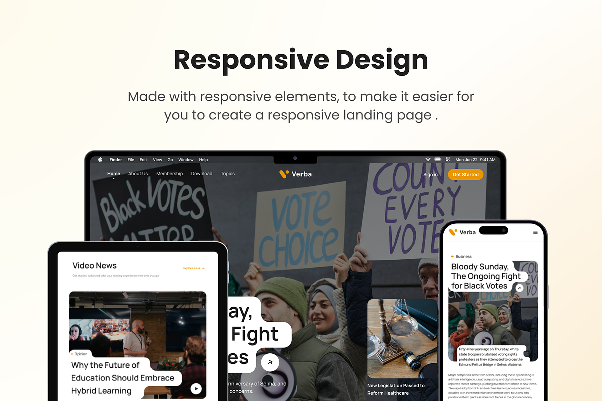 Verba - Multipurpose Blog & News Web, a Landing Page Template by Agensip Design Agency (Photo 8 of 10)