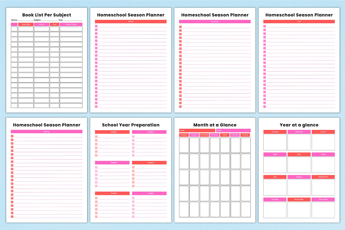 Homeschool Planner For Canva KDP, a Stationery Template by Shumaya (Photo 6 of 7)