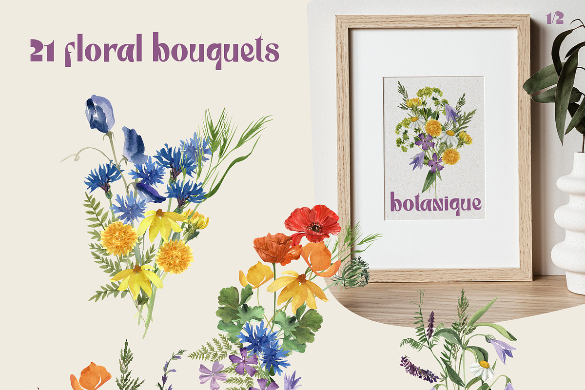 PEACEFUL MEADOW Wildflowers, a Decorative Illustration by Catch the Dream Art (Photo 3 of 16)