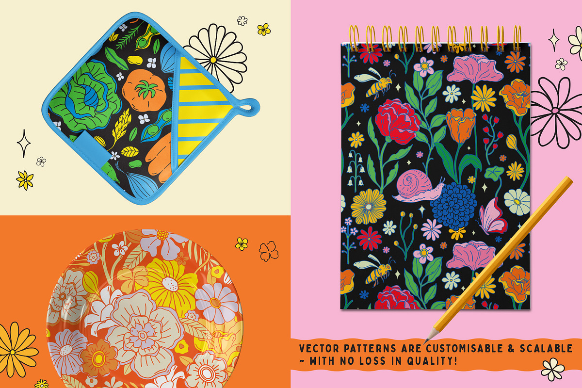 Groovy Garden Graphic Collection, a Pattern Graphic by rouxsupplyco (Photo 7 of 10)