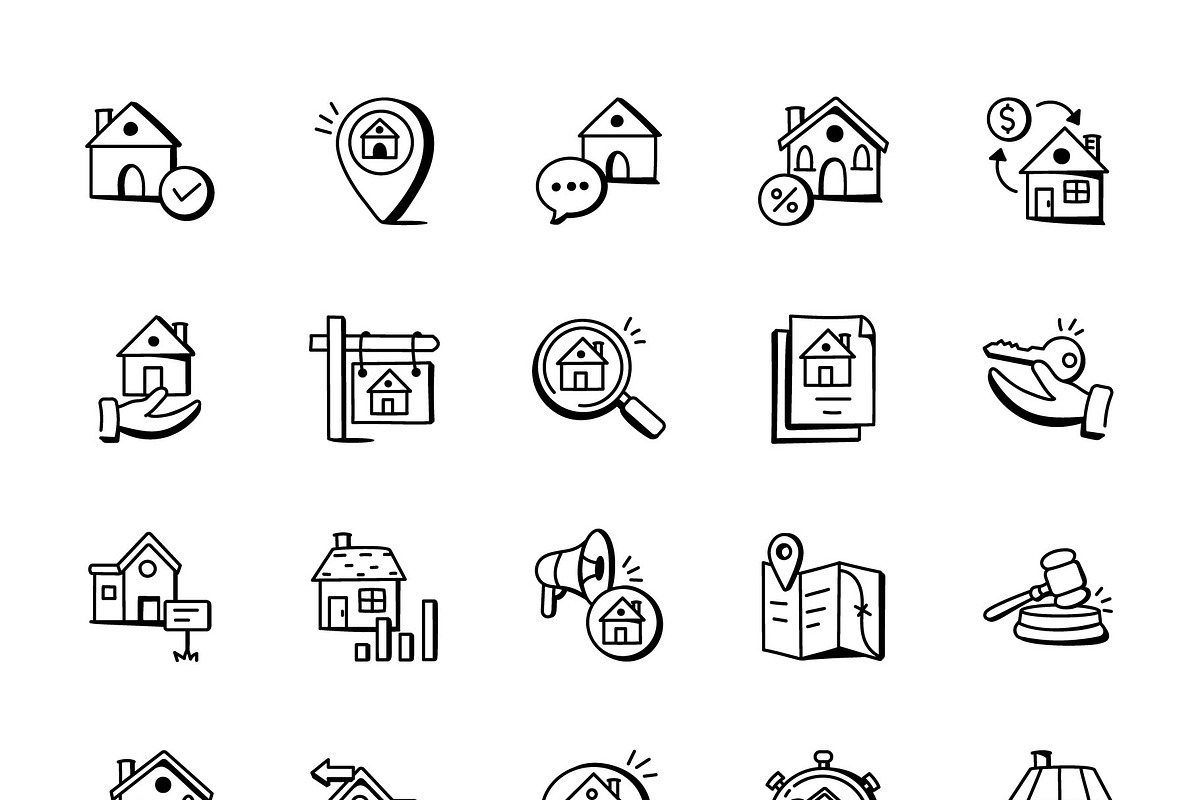 Real Estate Icons, an Outline Icon by Brickclay (Photo 8 of 9)
