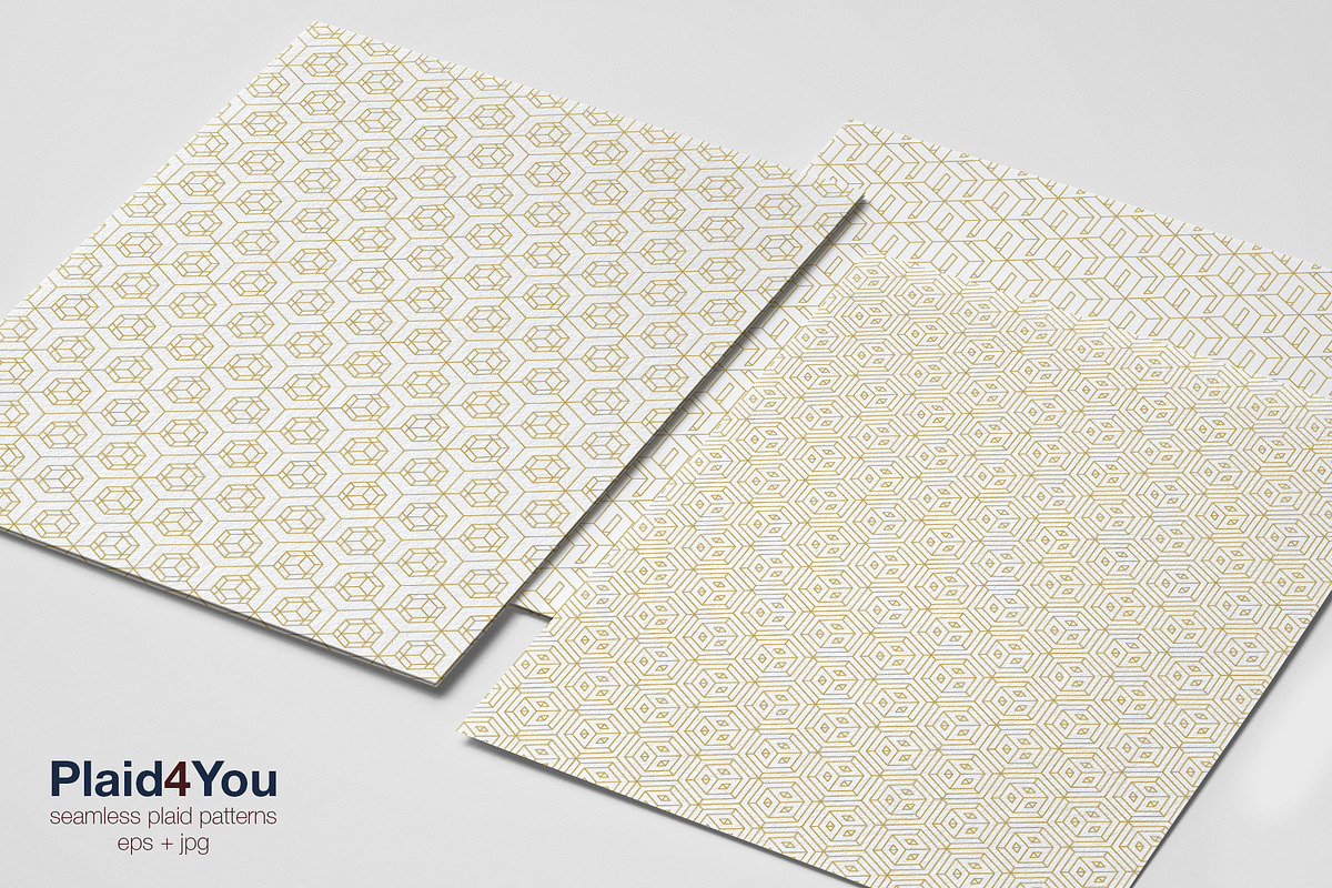 Geometric Golden Patterns EPS + JPG, a Pattern Graphic by Plaid4You (Photo 3 of 7)