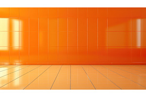 modern floor orange background ai, an Abstract Photo by pikepicture