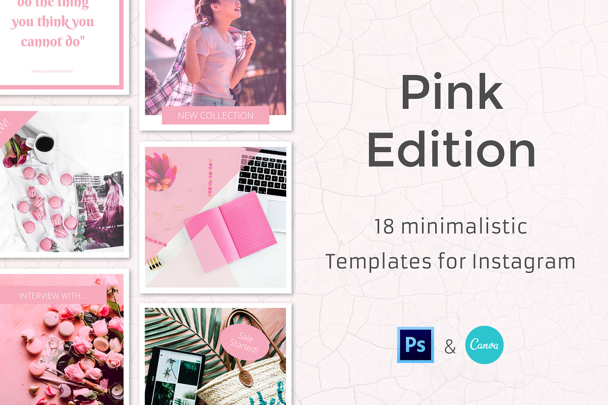 Pink - 18 Instagram Templates, a Social Media Template by Annemiek van Luinen (Photo 1 of 8)