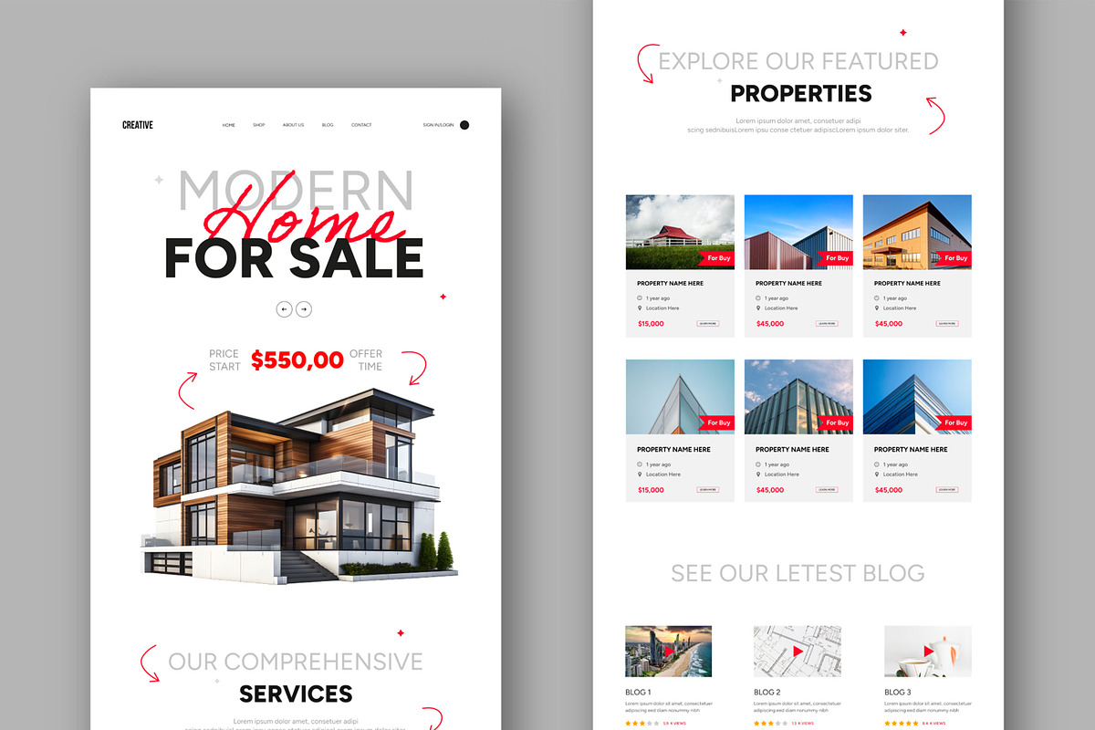 Real Estate Website Landing Page, a Landing Page Template by MightyDesign (Photo 2 of 6)