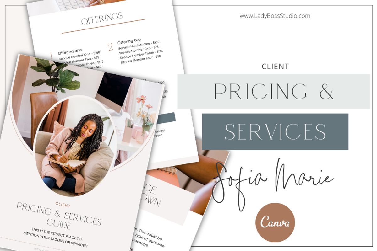 Sofia Marie Pricing & Services Guide, a Templates & Theme by Lady Boss Studio (Photo 5 of 9)