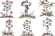 Whimsical Summer Singpost Clipart, an Illustration by Designking (Thumbnail 2 of 5)