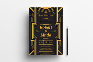 Art Deco Flyers Black & Gold