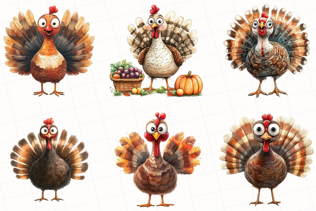 Thanksgiving Turkey Clipart, an Illustration by OK Design (Photo 3 of 5)