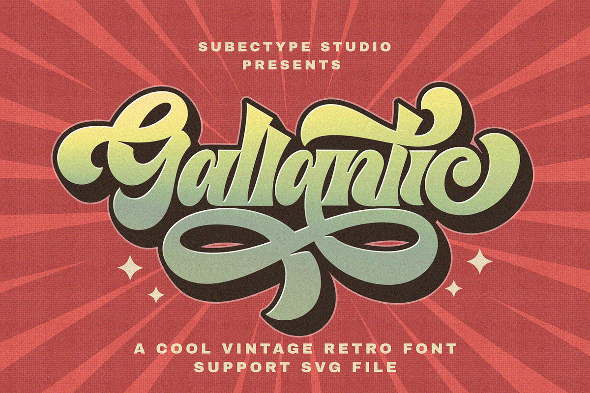 Gallantic - Vintage Retro Font, a Serif Font by Subectype Studio (Photo 1 of 9)