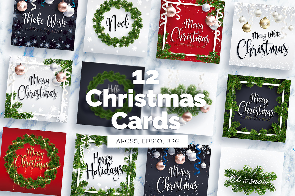 12 Cool Christmas Cards, a Card Template by ARg Design (Photo 1 of 3)