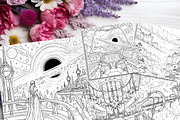 Alien Worlds Coloring Pages Bundle, a Brochure Template by LA Design (Thumbnail 7 of 10)