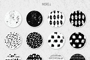 Black&White patterns + ink elements, a Pattern Graphic by Bosotochka♥Art (Thumbnail 3 of 9)