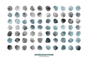 Huge Set Watercolor Vector Stains