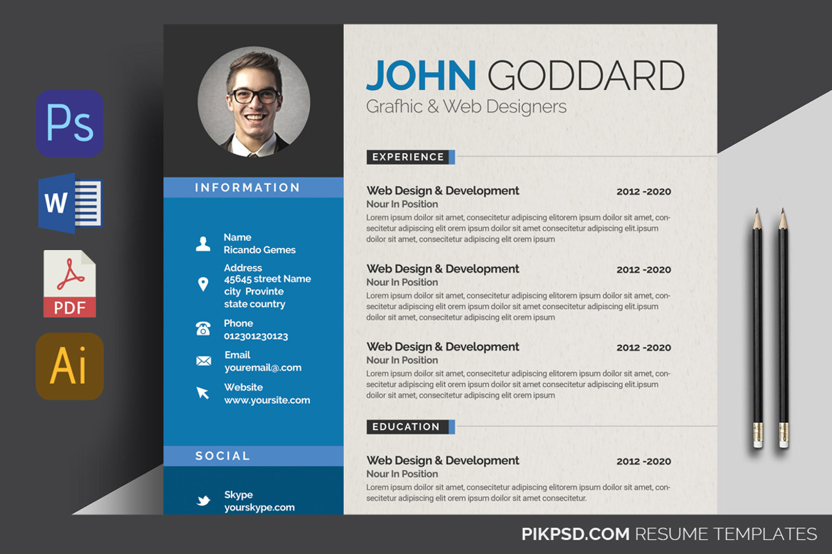 Ready 3-Piece Resume/CV Set, a Resume Template by graphicforest (Photo 5 of 7)