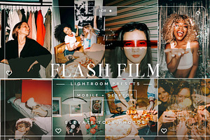 25 Flash Film Lightroom Presets, a Preset Add-On by TheWayfarerShoppe