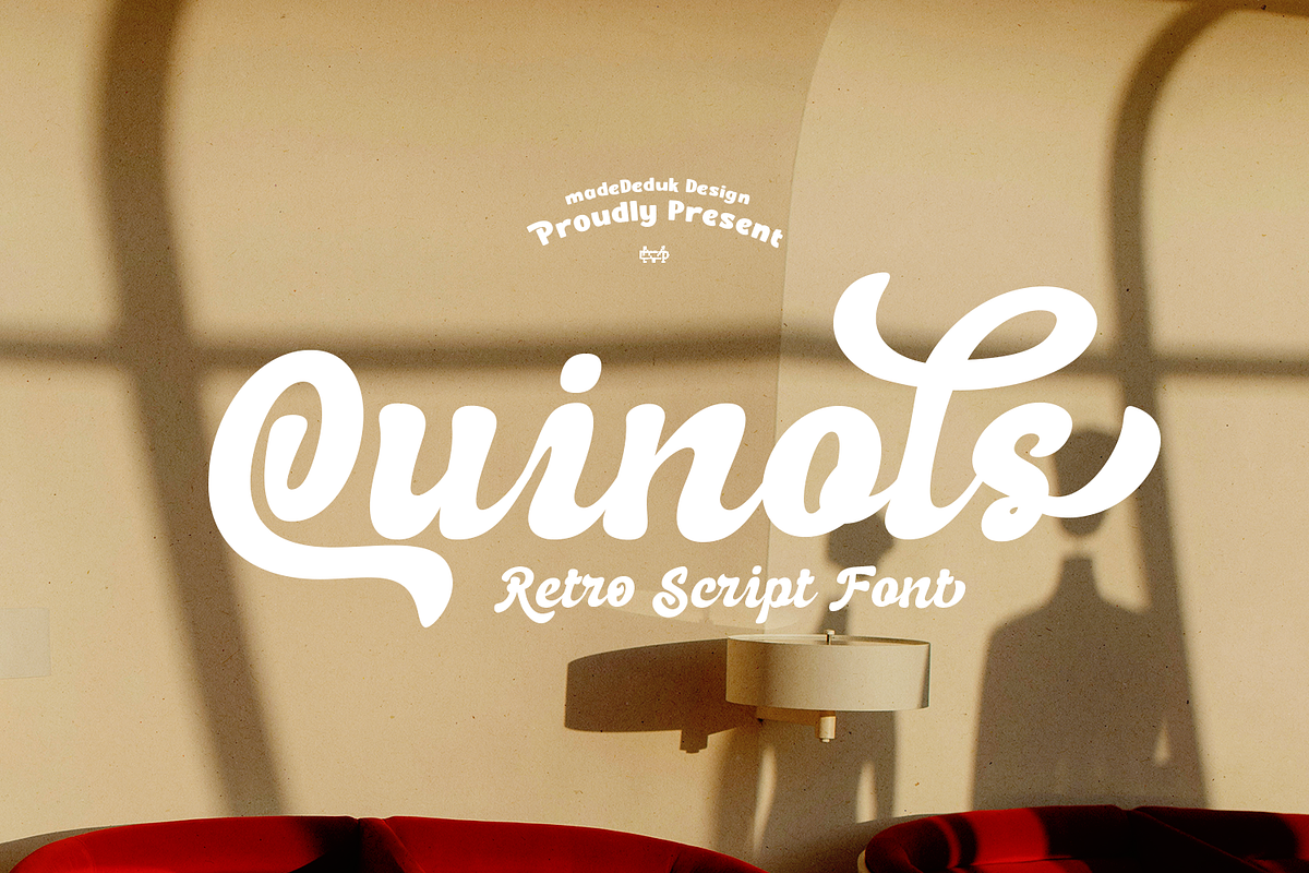 Quinols Retro Script, a Script Font by madeDeduk (Photo 1 of 10)