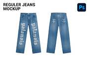 reguler jeans mockup, a Bottom Mockup by yalanois (Thumbnail 1 of 5)