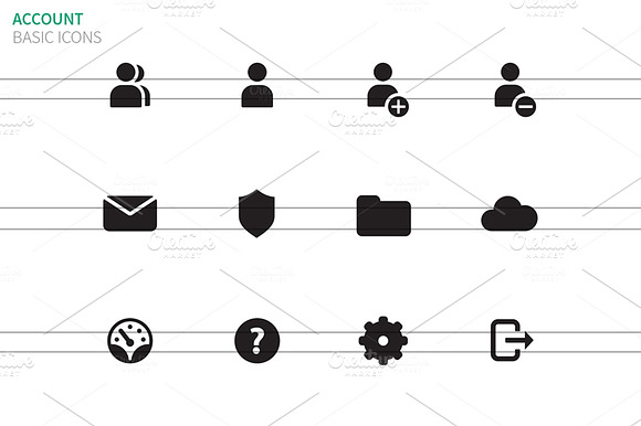 User Account Icons On White