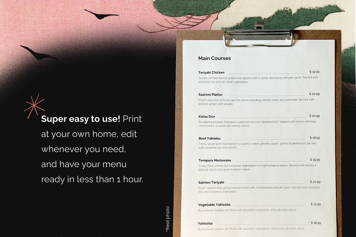 Japanese Menu Template, a Brochure Template by Cadu's lil Digital Bodega (Photo 2 of 5)