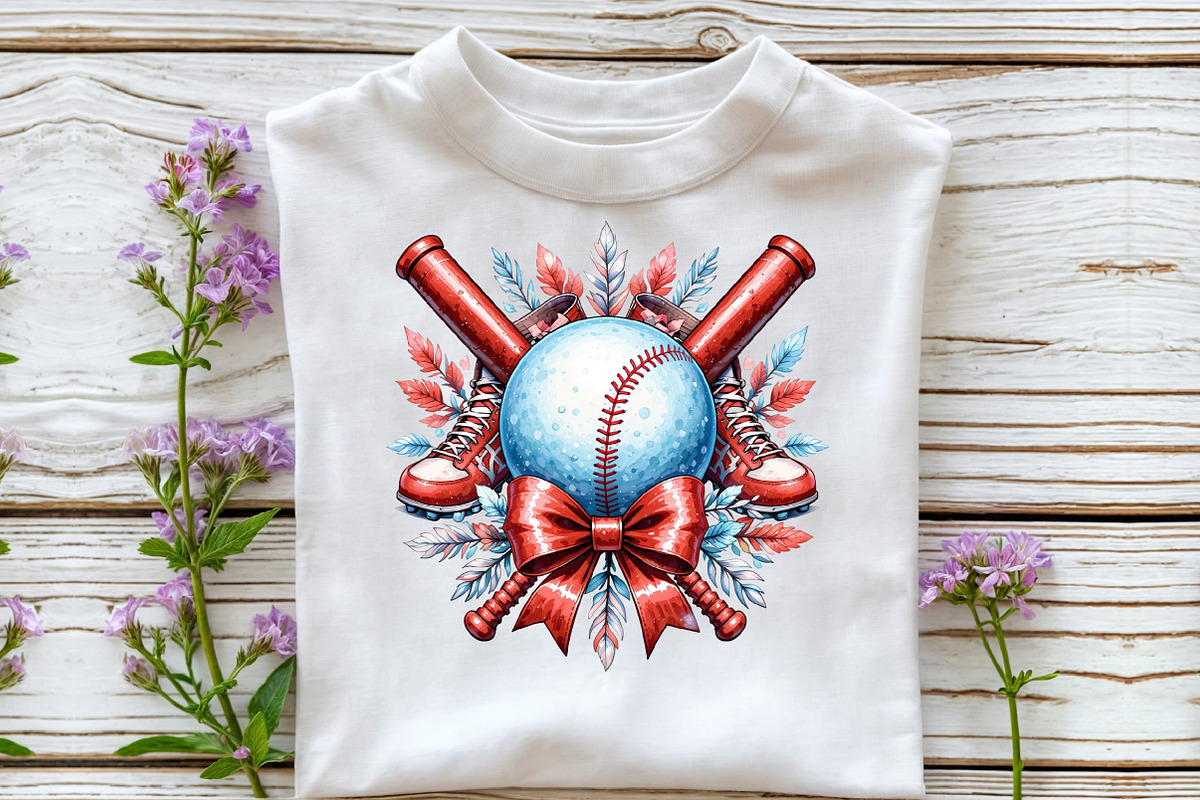 Baseball with black bow PNG, an Illustration by DreamCafeArt (Photo 5 of 7)