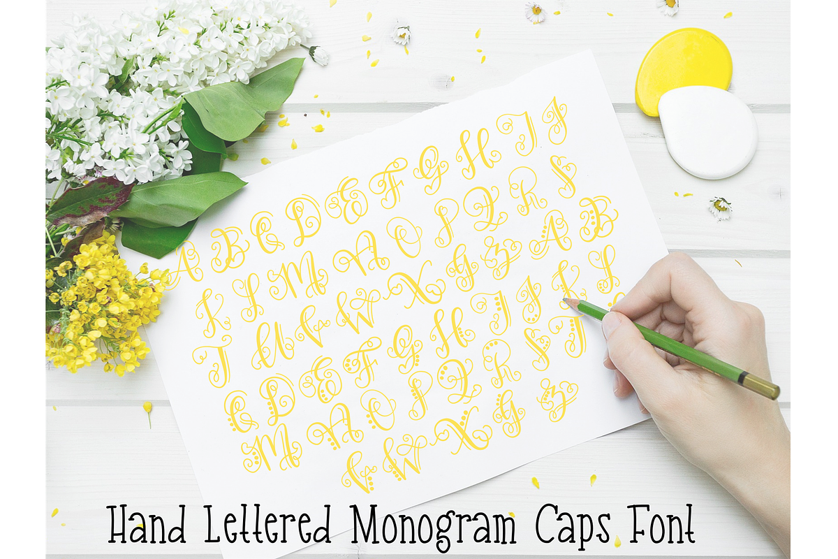 Monogram Font Hand Lettered preview 4