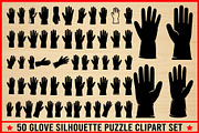 50 Glove Silhouette Clipart Bundle, an Illustration by Creativeshirt (Thumbnail 1 of 4)