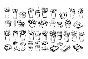 Black ink sketch fried potato, a Food Illustration by Stock-Smart-Start