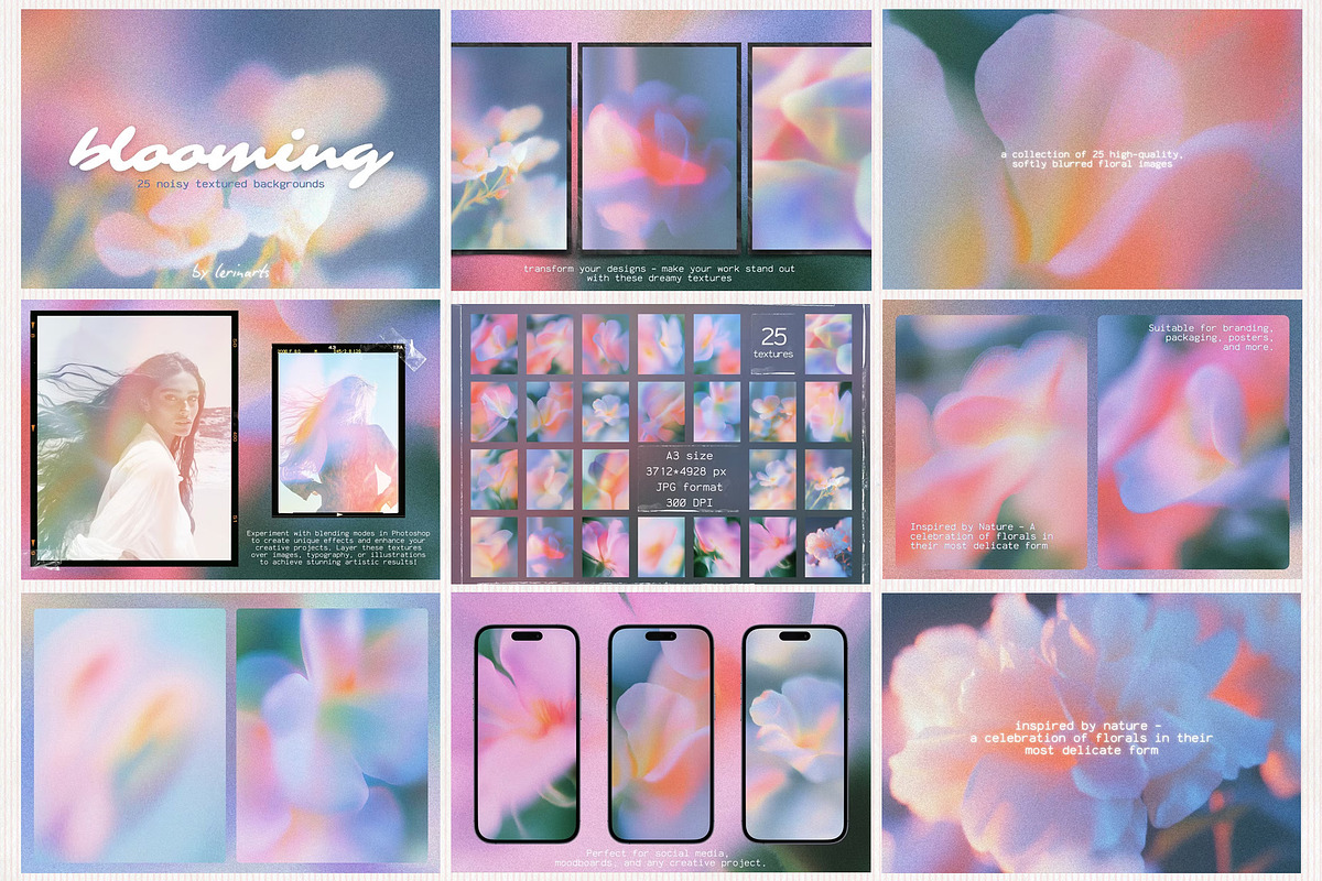 Floral Texture Bundle, a Background Graphic by lerinartstudio (Photo 6 of 9)