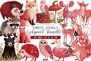 Forest Animals Clipart, an Illustration by DreamArtGraphic (Thumbnail 1 of 4)