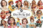 Vintage Retro Pin Up Girl PNGs, an Illustration by SinaCreation (Thumbnail 1 of 5)