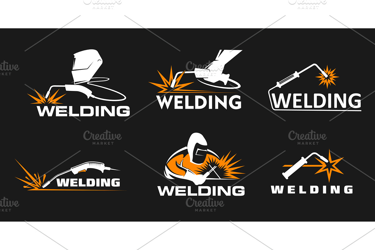 Weld icons, welder tools, an Object Illustration by Vector Tradition