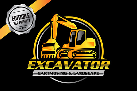 Excavator Heavy Vehicle Logo