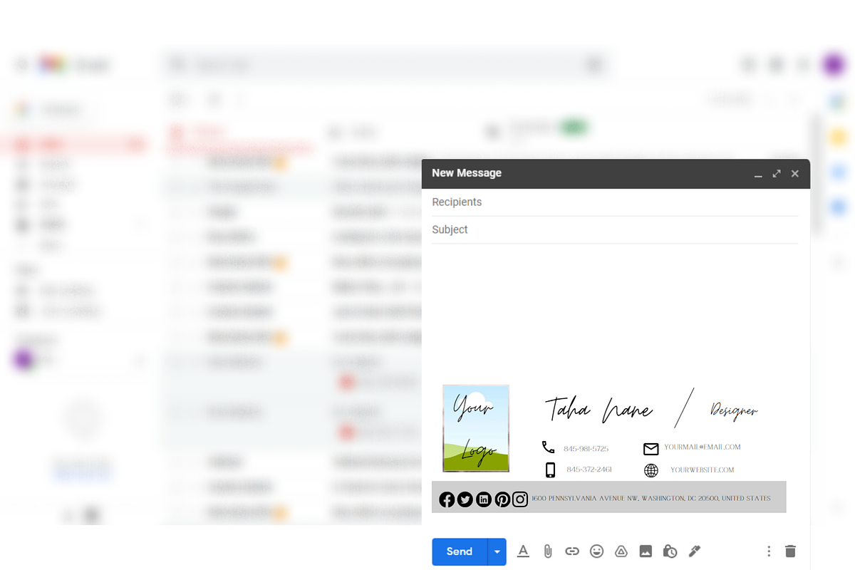 Email Signature Canva Template, an Email Template by tahananeart (Photo 3 of 6)