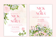 Watercolor Pink Roses Vector Set, a Decorative Illustration by FourLeafLover (Thumbnail 6 of 10)