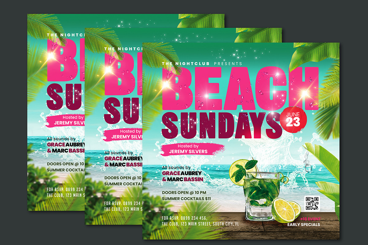 Beach Party Flyer PSD, a Flyer Template by Corrella Design (Photo 2 of 2)